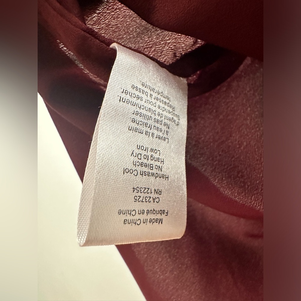 Talula Size S Burgundy Spagetti Strap Adjustable Pleated Lace Inset Camisole Top - Picture 12 of 13